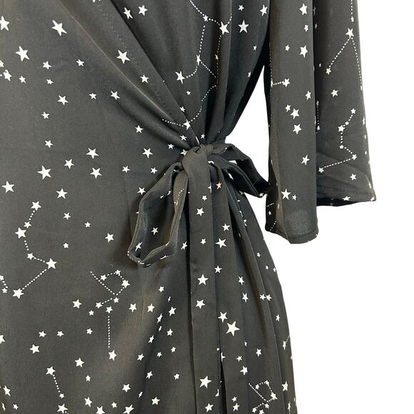 Disturbia Celestial Midi Kimono Dress Black & White constellation print  US 6 - Picture 8 of 12